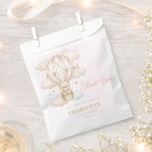 Beary Sweet Hot Air Balloon 1st Birthday Geschenktütchen (Ausgeschnitten)