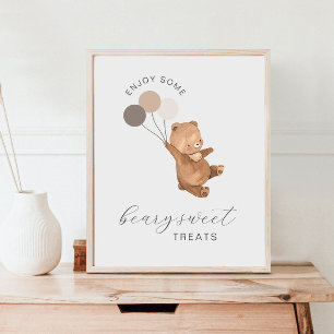 Beary Sweet Leckereien Poster - Bär 3 Braune Ballo