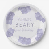 Beary Sweet Lila Gummy Bear Geburtstag Pappteller (Vorderseite)
