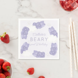 Beary Sweet Lila Gummy Bear Geburtstag Serviette
