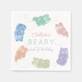 Beary Sweet Pastel Gummy Bear Geburtstag Serviette (Vorderseite)