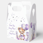 Beary Teddy Bär lila Babydusche Danke Geschenkschachtel (Geöffnet)