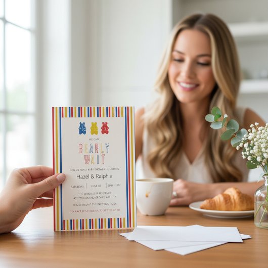 Beary Wait Gummy Bears Baby Shower Invitation Einladung