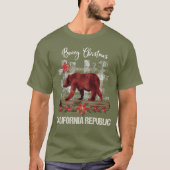 Beary Weihnachtskalifornien-Republik-Männer T-Shirt (Vorderseite)