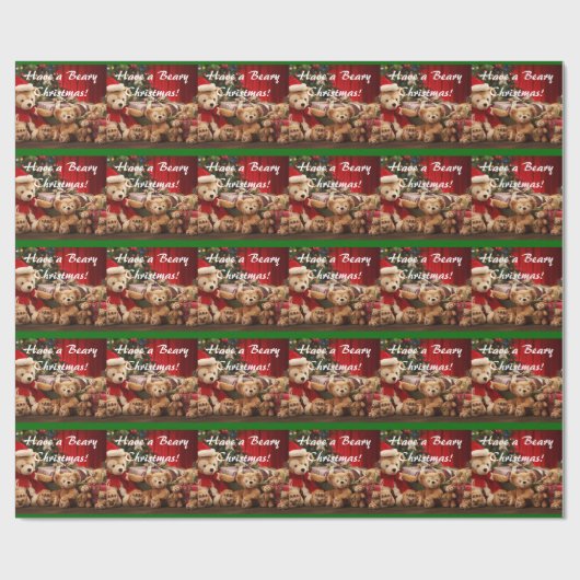Beary WeihnachtsPackpapier Geschenkpapier (Flach)
