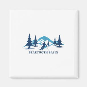 Bearzahnbecken Wyoming Ski Resort Skifahren Skier Magnet