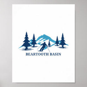 Bearzahnbecken Wyoming Ski Resort Skifahren Skier  Poster