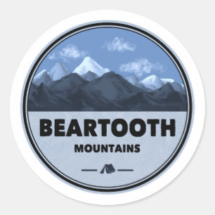 Bearzahngebirge Montana Wyoming Camping Runder Aufkleber