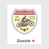 Bearzahnweg 212 Route Montana - Wyoming Aufkleber (Blatt)