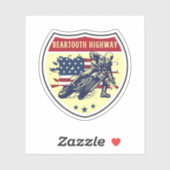 Bearzahnweg 212 Route Montana - Wyoming Aufkleber (Blatt)