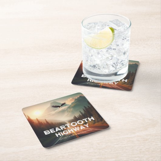 Bearzahnweg Montana Rechteckiger Pappuntersetzer (Vor Ort)