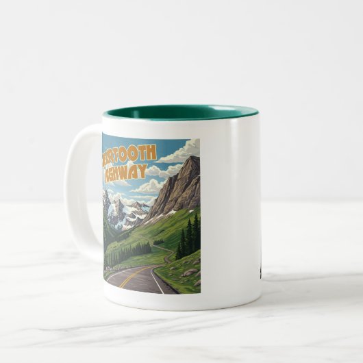 Bearzahnweg Montana Wandern Zweifarbige Tasse (Vorderseite Links)