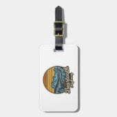 Bearzahnweg Montana Wyoming Retro Gepäckanhänger (Vorderseite vertikal)