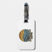 Bearzahnweg Montana Wyoming Retro Gepäckanhänger (Rückseite vertikal)