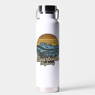 Bearzahnweg Montana Wyoming Retro Trinkflasche