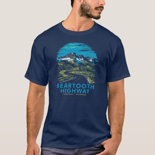 Bearzahnweg Montana Wyoming Vista T-Shirt (Vorderseite)
