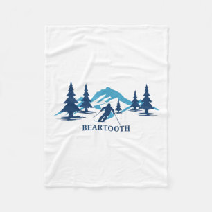 Bearzahnwyoming Ski Resort Skifahren Skier T - Shi Fleecedecke