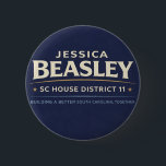 Beasley For SC House 11 Button<br><div class="desc">Show your support with this Jessica Beasley for House District 11 campaign button. Lightweight and durable,  it’s perfect for wearing on jackets,  bags,  or hats at rallies,  events,  or everyday outings. A simple way to represent your support and help spread the message in the community.</div>