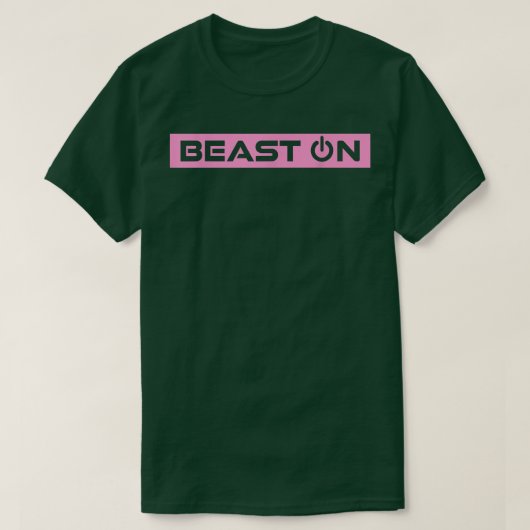 Beast auf rosa Gymnastik Fitness Workout Gym Sloga T-Shirt (Design vorne)