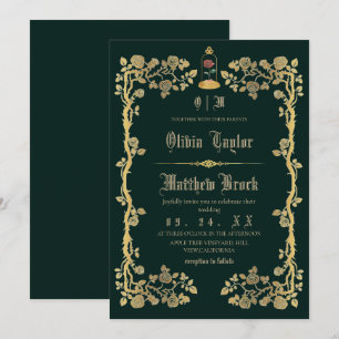 Beast & Beauty Smaragdgrüne Hochzeit  Einladung