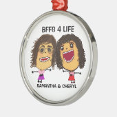 Beast Friends OR Sisters Cartoon Ornament Aus Metall (Links)