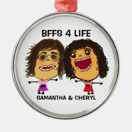 Beast Friends OR Sisters Cartoon Ornament Aus Metall