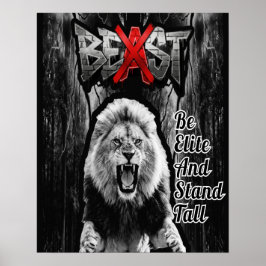 BEAST Löwen Druck, Wertposter Papier (Halbglanz) Poster