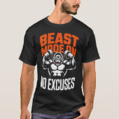 Beast Mode No Excuses Gorilla Fitness Tee (Vorderseite)