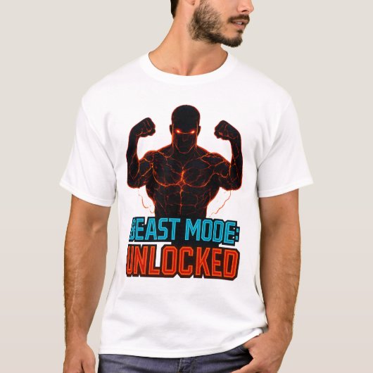 Beast Mode Unlocks Power Gym Motivierend Tshirt (Vorderseite)