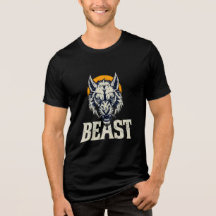 Beast Mode Wolf – Grafik mit kraftvoller Stärke Tri-Blend Shirt