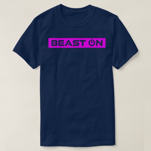 Beast ON Pink Gym Fitness Workout Gym Saying Motiv T-Shirt (Design vorne)