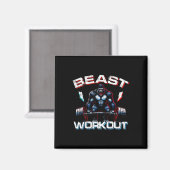 Beast Silverback Deadlift Gym Jokes Gorilla Workou Magnet (Vorderseite/Rückseite)