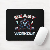Beast Silverback Deadlift Gym Jokes Gorilla Workou Mousepad (Mit Mouse)