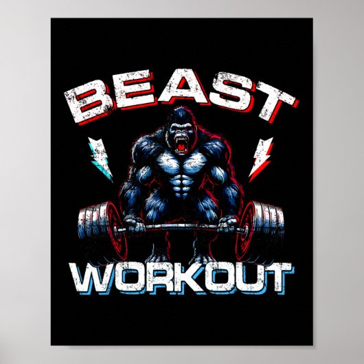 Beast Silverback Deadlift Gym Jokes Gorilla Workou Poster (Vorne)