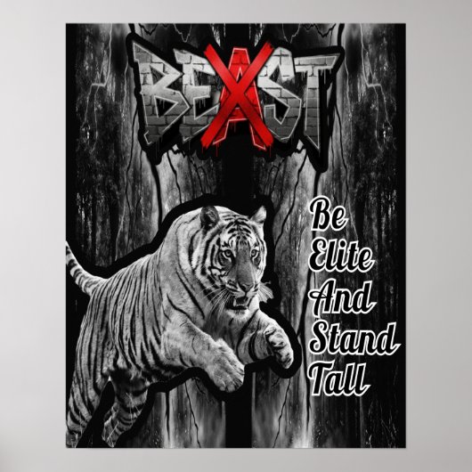 BEAST Tiger Print, Value Poster Papier (Halbglanz) (Vorne)