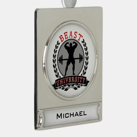 Beast Univ Bodybuilding Custom Banner Ornament (Rechts)