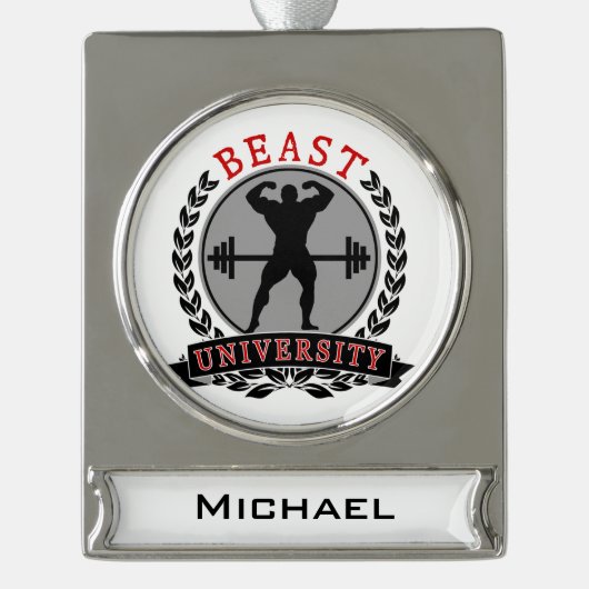 Beast Univ Bodybuilding Custom Banner Ornament (Vorderseite)