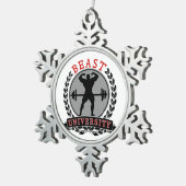 Beast Univ Bodybuilding Pewter Snowflake Ornament (Rechts)