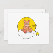 Beat at Fishing with Fan rod on Cloud Postkarte (Vorne/Hinten)