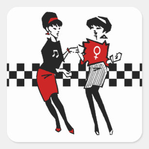 Beat Betty & Betty Beat Quadratischer Aufkleber
