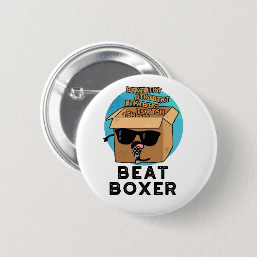 Beat Boxer Funny Beatboxer Box Puff Button (Vorne & Hinten)