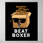 Beat Boxer Funny Beatboxer Box Puff Dark BG Poster (Vorne)