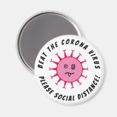 Beat Corona Virus Magnet (Vorderseite/Rückseite)