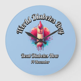 Beat Diabetes jetzt. Weltdiabetestag. Große Wanduhr