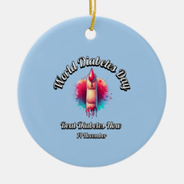Beat Diabetes jetzt. Weltdiabetestag. Keramik Ornament