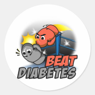 Beat Diabetes Runder Aufkleber