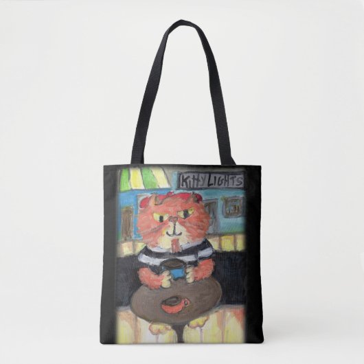 Beat Poet Coffeehouse Katzenvolk Kunst Tasche (Vorderseite)