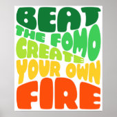 Beat the Fomo - grüne rote Typografie Poster (Vorne)