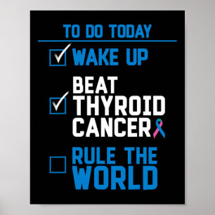Beat Thyroid Cancer Rule The World Fusion Zitat Poster