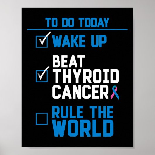 Beat Thyroid Cancer Rule The World Fusion Zitat Poster (Vorne)